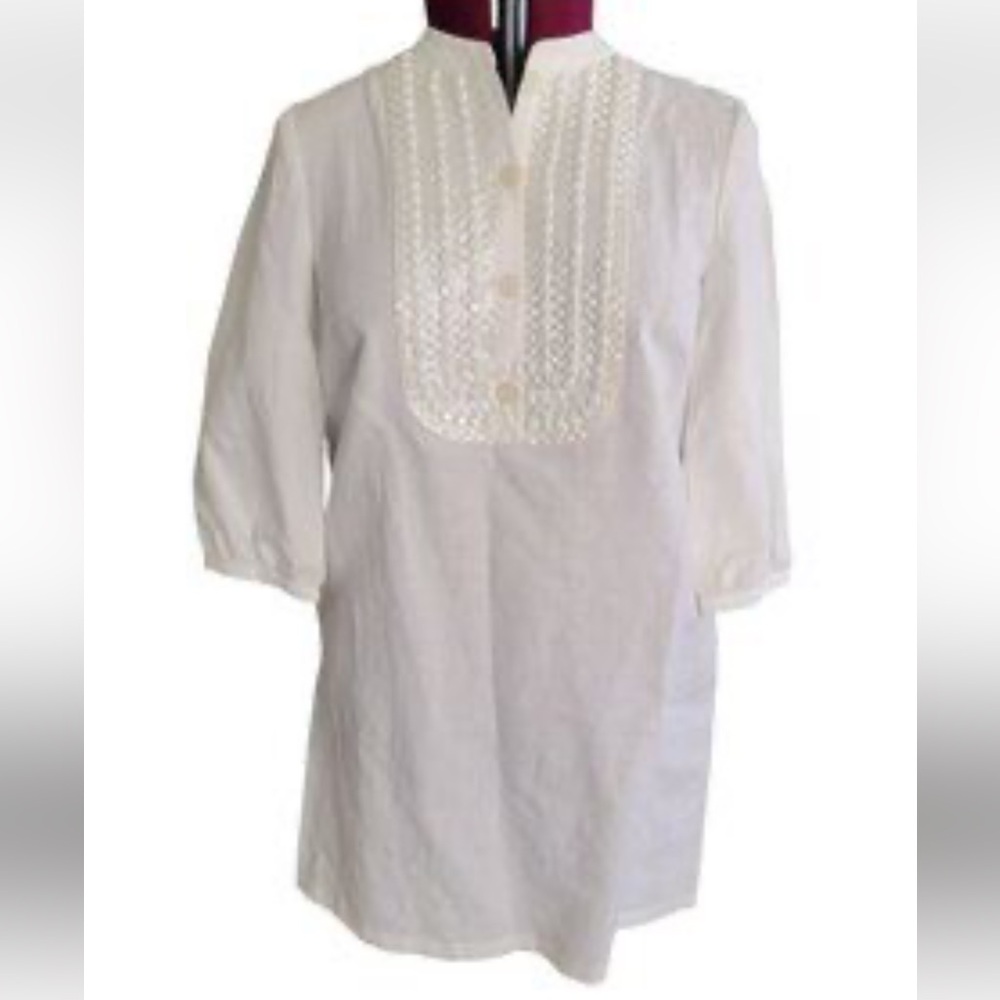 White Embroidered Tunic Dress